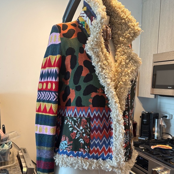 Desigual Multicolor Teddy Jacket with Faux Fur - Picture 5 of 9